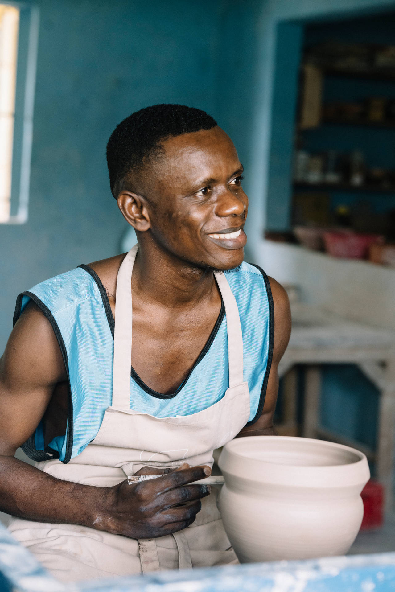 Man Doing Pottery In Sierra Leone