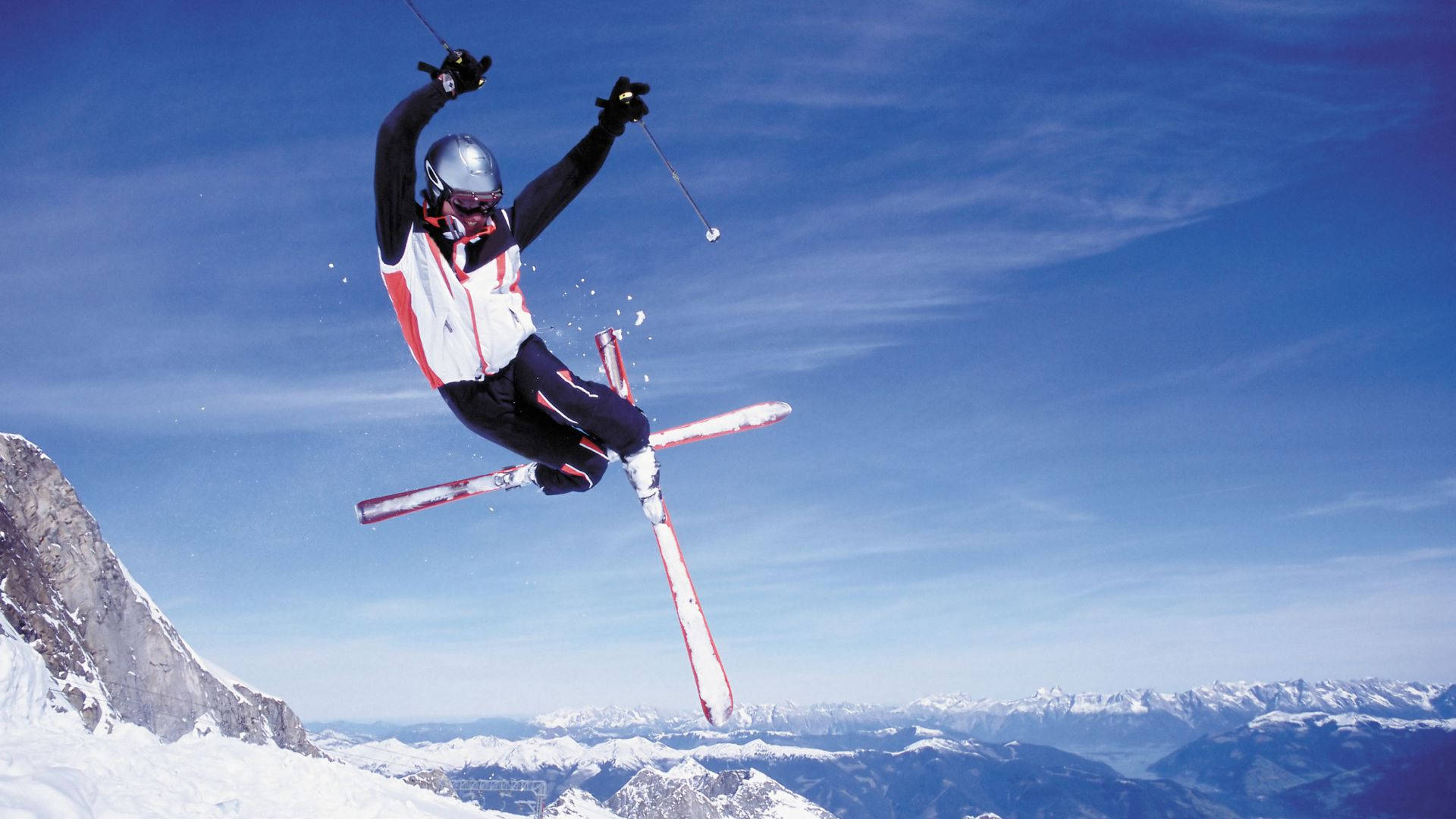 Man Doing Ski Jumping Wallpaper