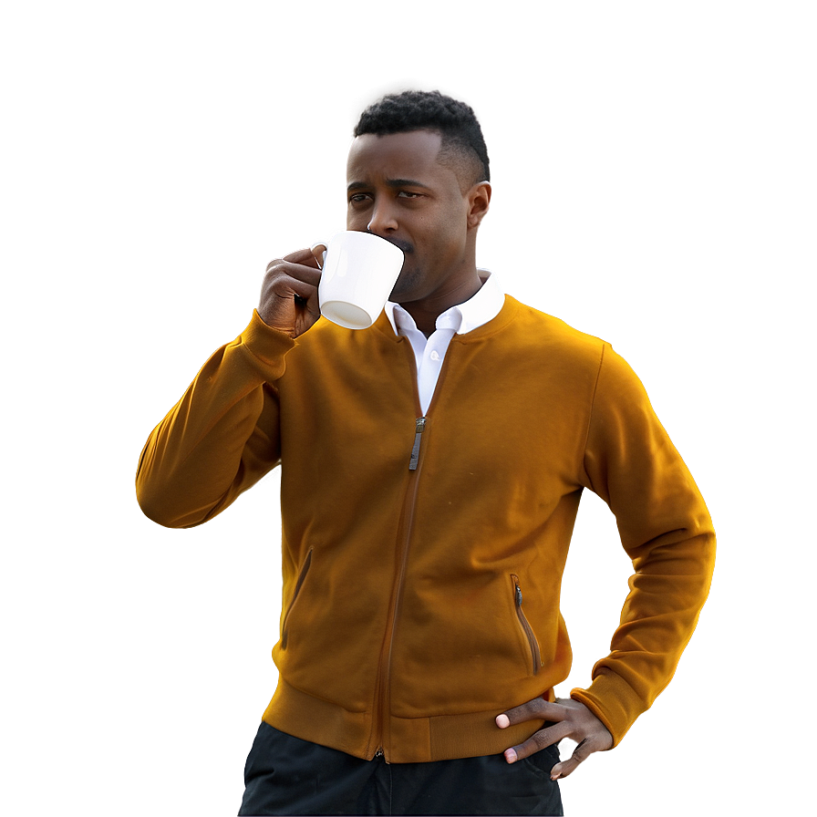 Man Drinking Coffee Png Lty22 PNG