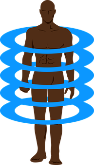 Man Encasedin Blue Rings PNG