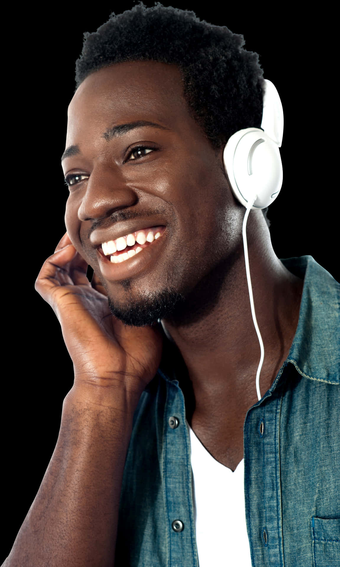 Man Enjoying Music Headphones PNG