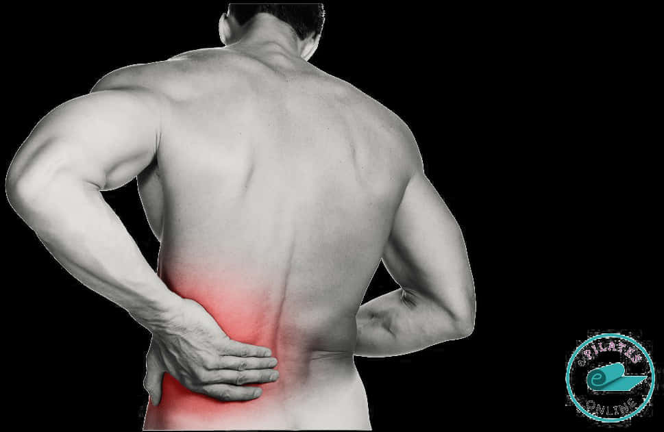 Man Experiencing Lower Back Pain PNG