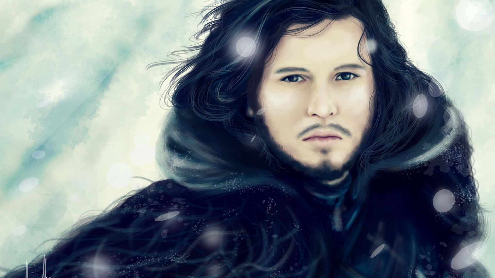 Ilustraçãodo Rosto Do Homem Jon Snow Papel de Parede
