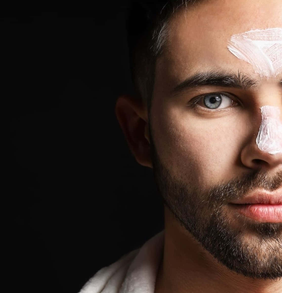 Man Face With Facial Cream Wallpaper