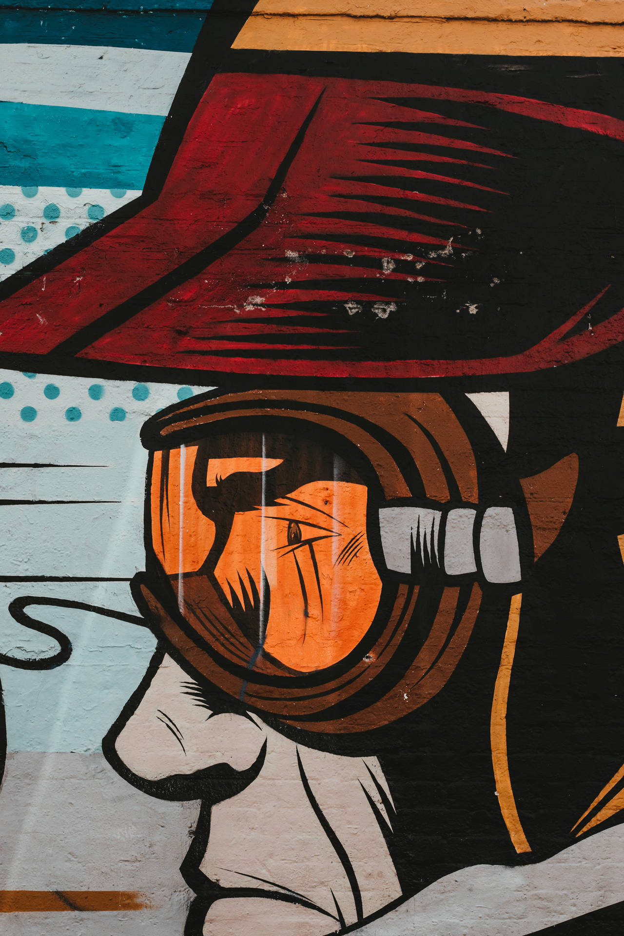 Man Hat Goggles Street Art Wallpaper