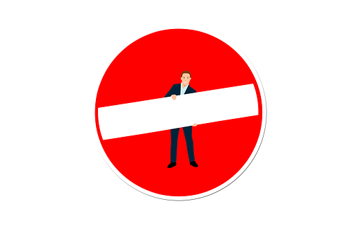 Man Holding Blank Sign No Entry Symbol PNG