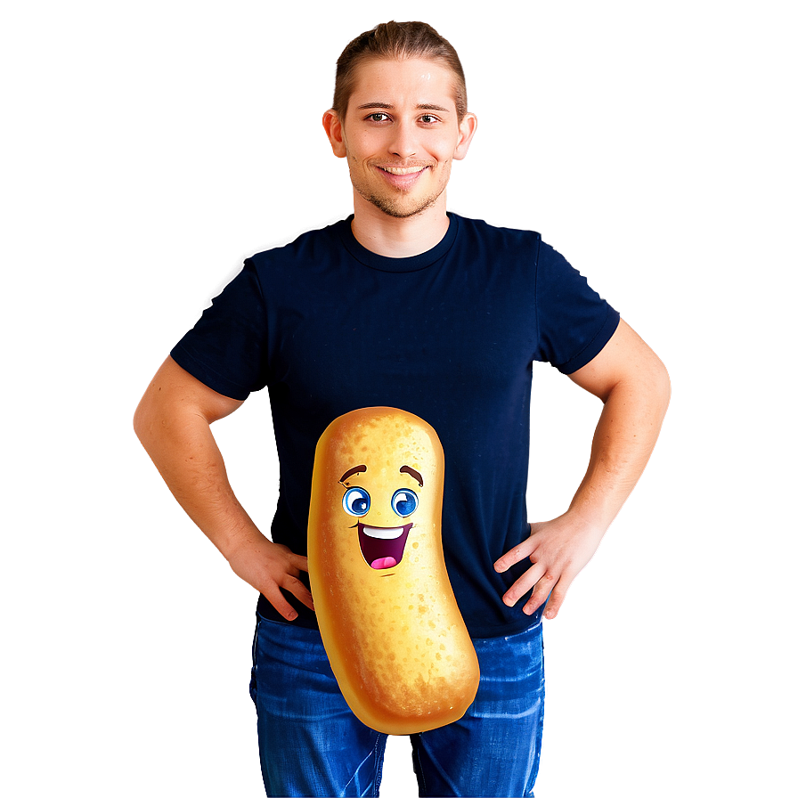 Man Holding Giant Animated Twinkie PNG