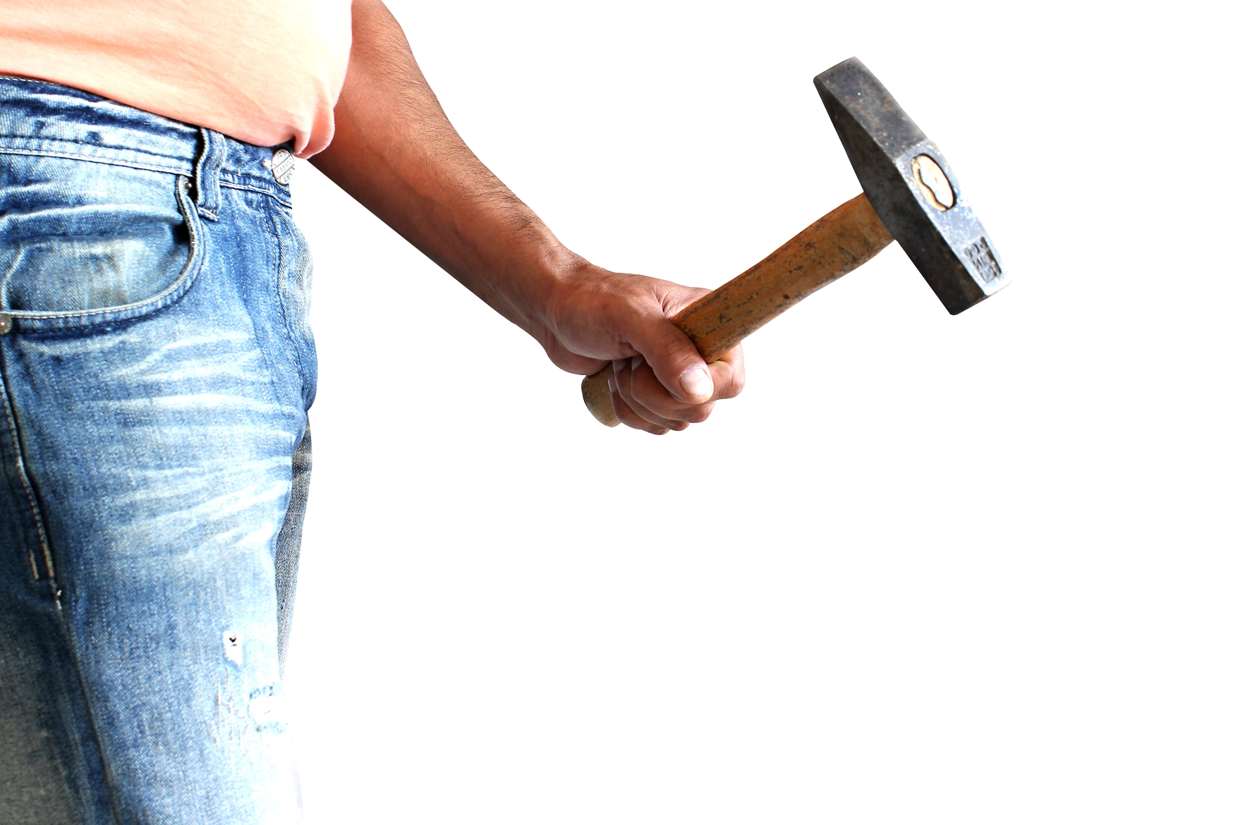 Man Holding Hammer PNG