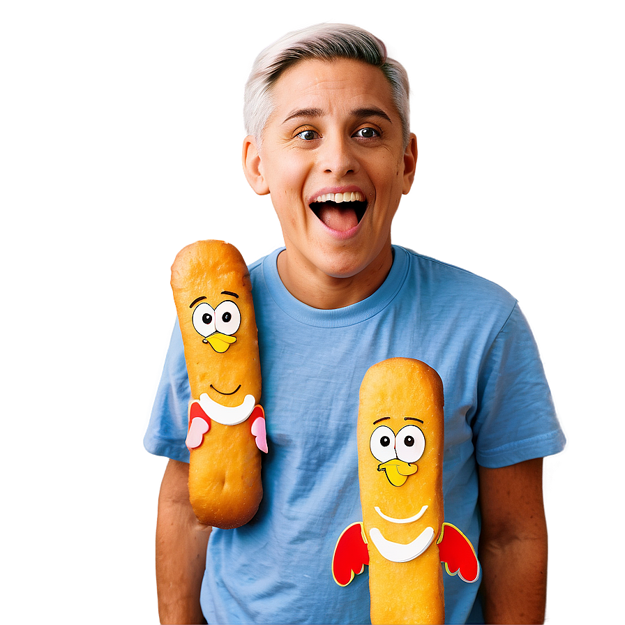 Man Holding Twinkie Characters PNG