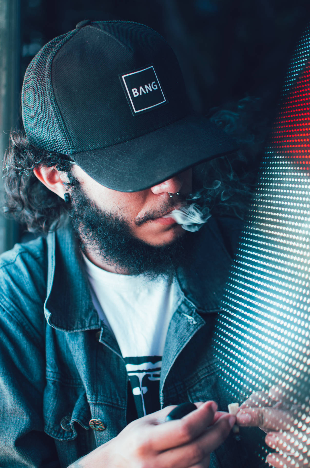 Man In Cap With Smoke Hd Wallpaper
