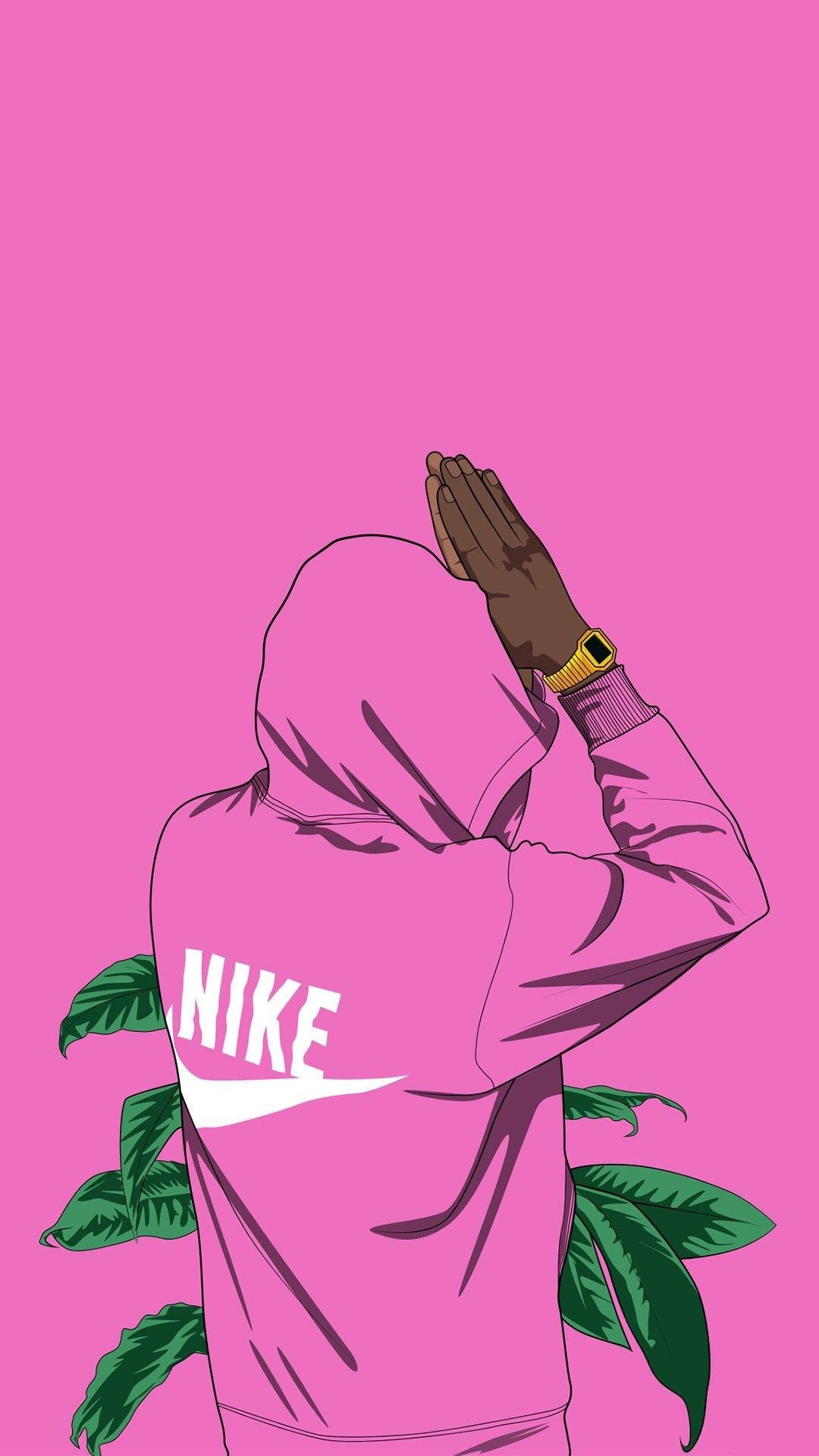 Man In Pink Nike Cartoon Art