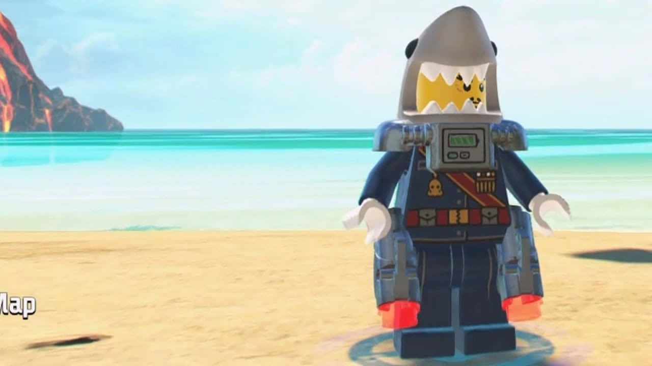 Man In Shark Helmet The Lego Ninjago Movie Wallpaper