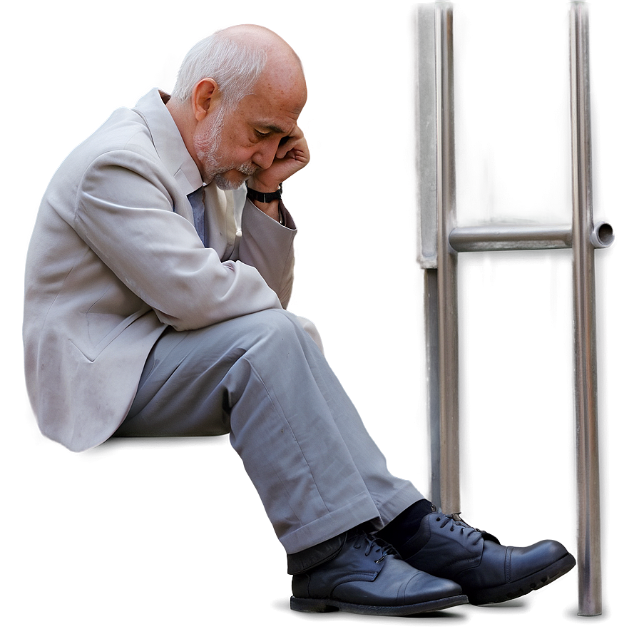 Man In Solitary Thought Png 06262024 PNG