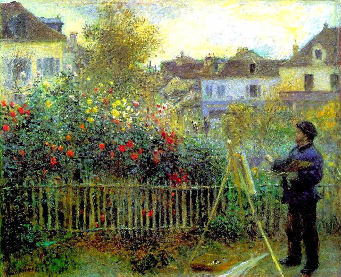 Hombreen El Jardín De Renoir. Fondo de pantalla