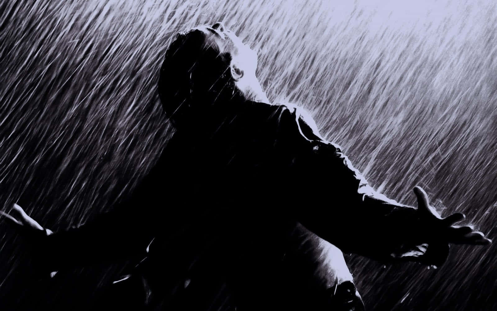Man In The Rain Of Sadness Wallpaper