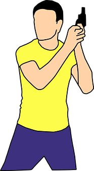Man In Yellow Shirt Dancing PNG