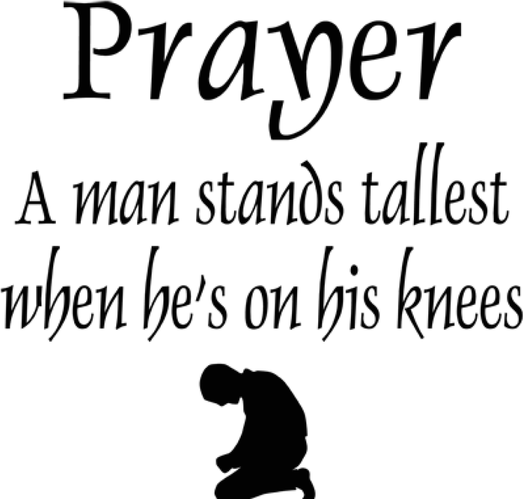 Man Kneelingin Prayer Quote PNG