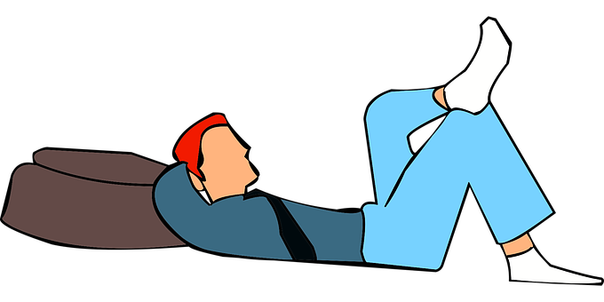 Man Lying Down Relaxing Vector PNG