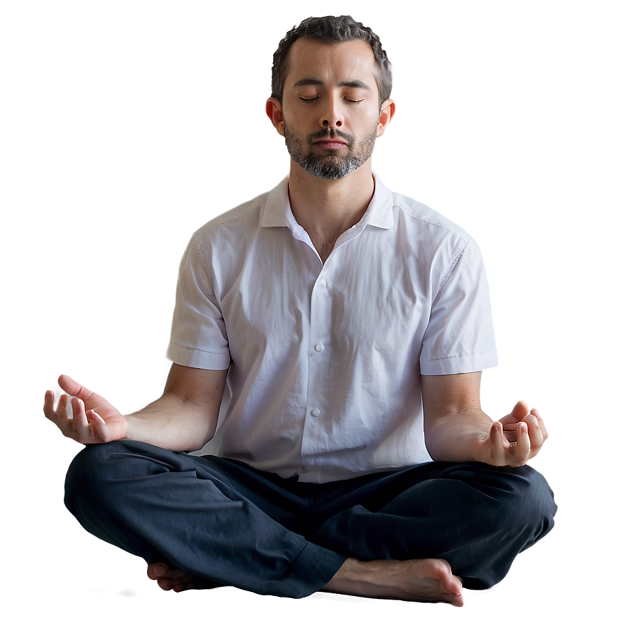 Man Meditating Png 05042024 PNG