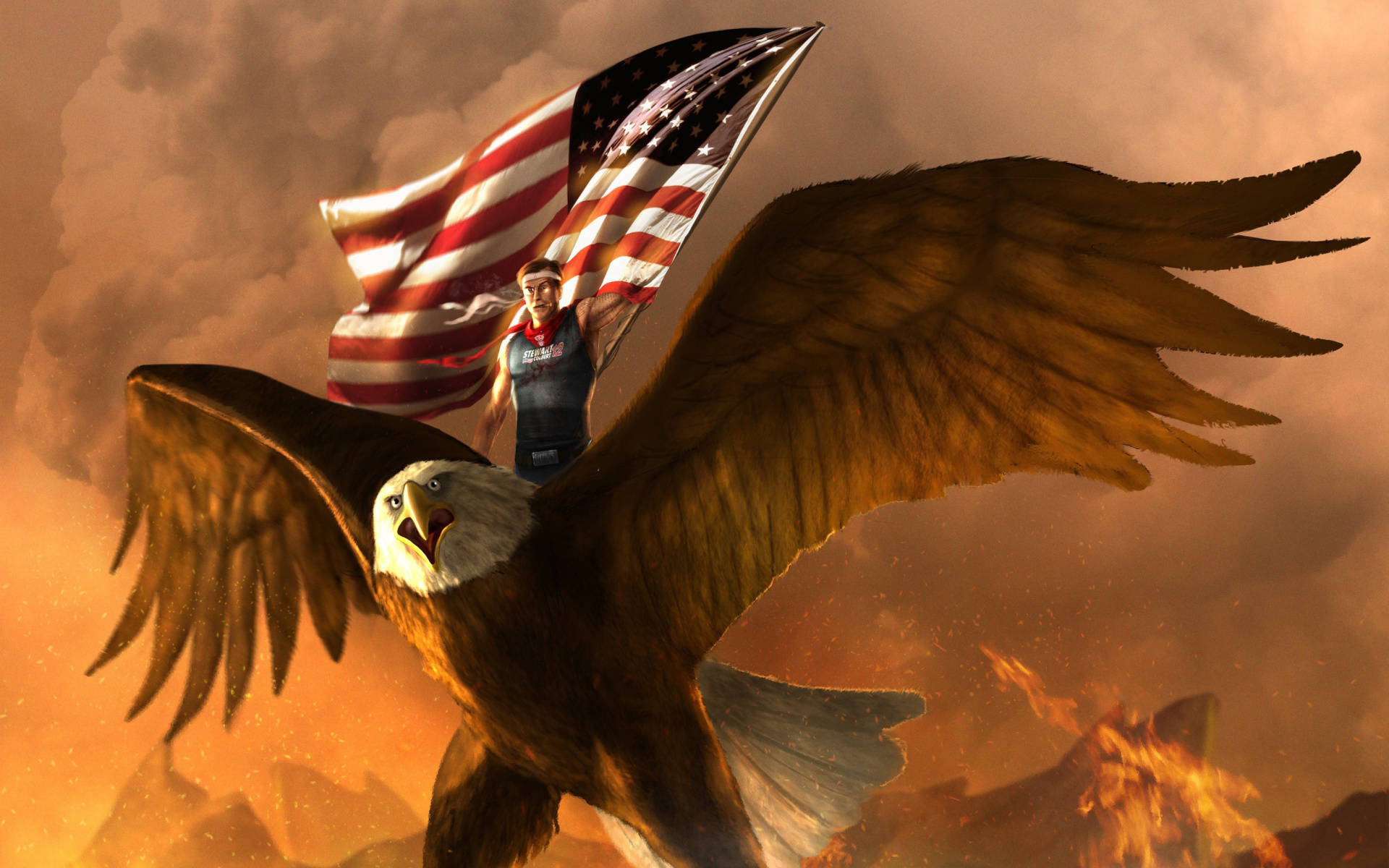 Man On Us Eagle Graphic Wallpaper