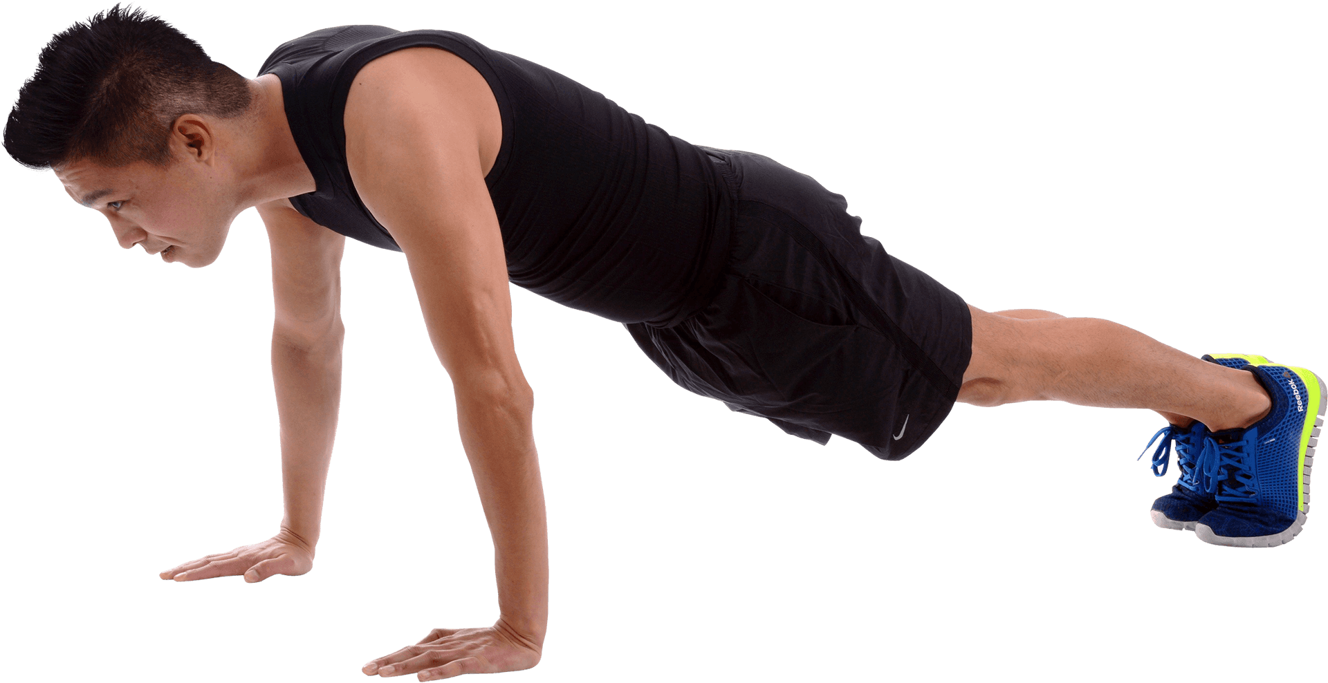 Man Performing Push Up Exercise PNG
