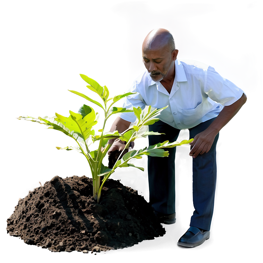 Download Man Planting Tree Png Pjh | Wallpapers.com