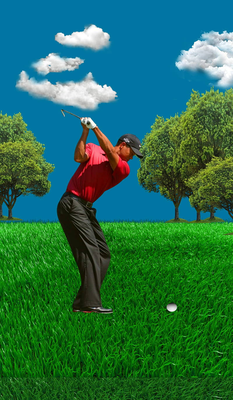 Man Playing Golf Iphone Wallpaper