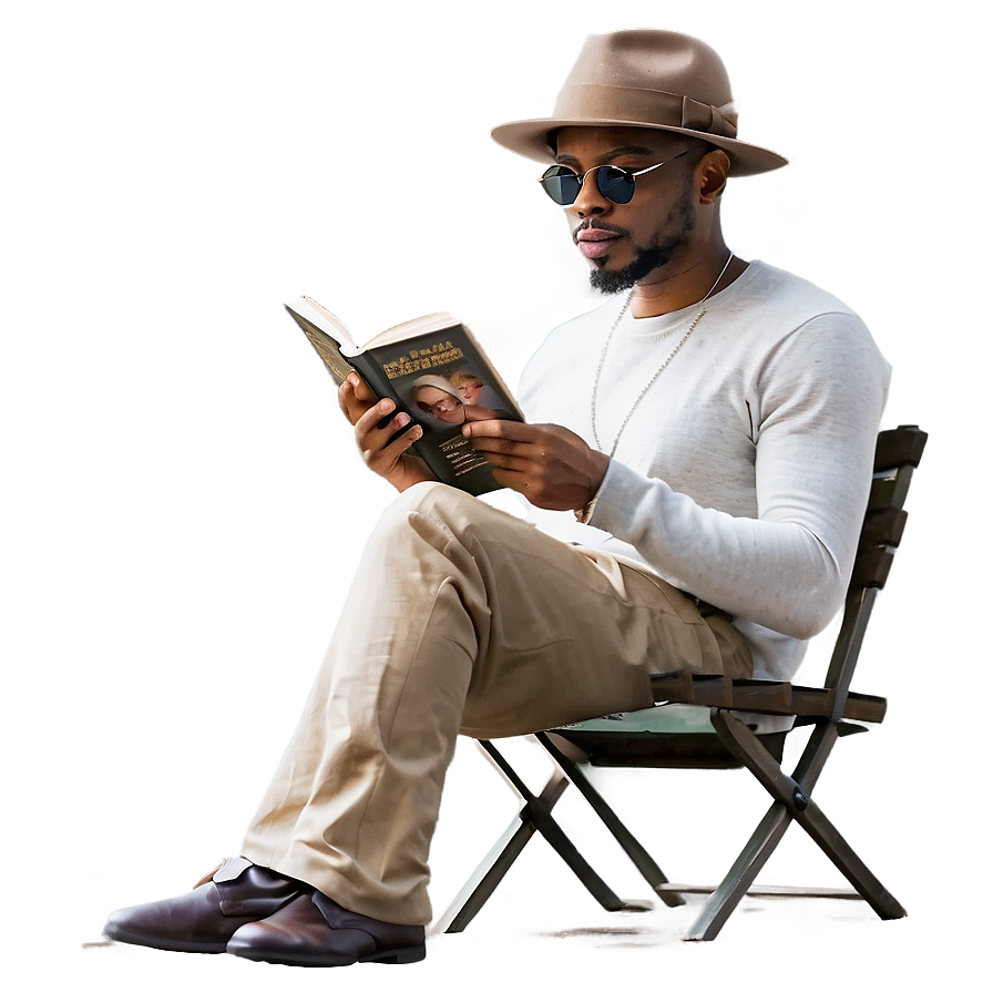 Man Reading Book Png 05042024 PNG