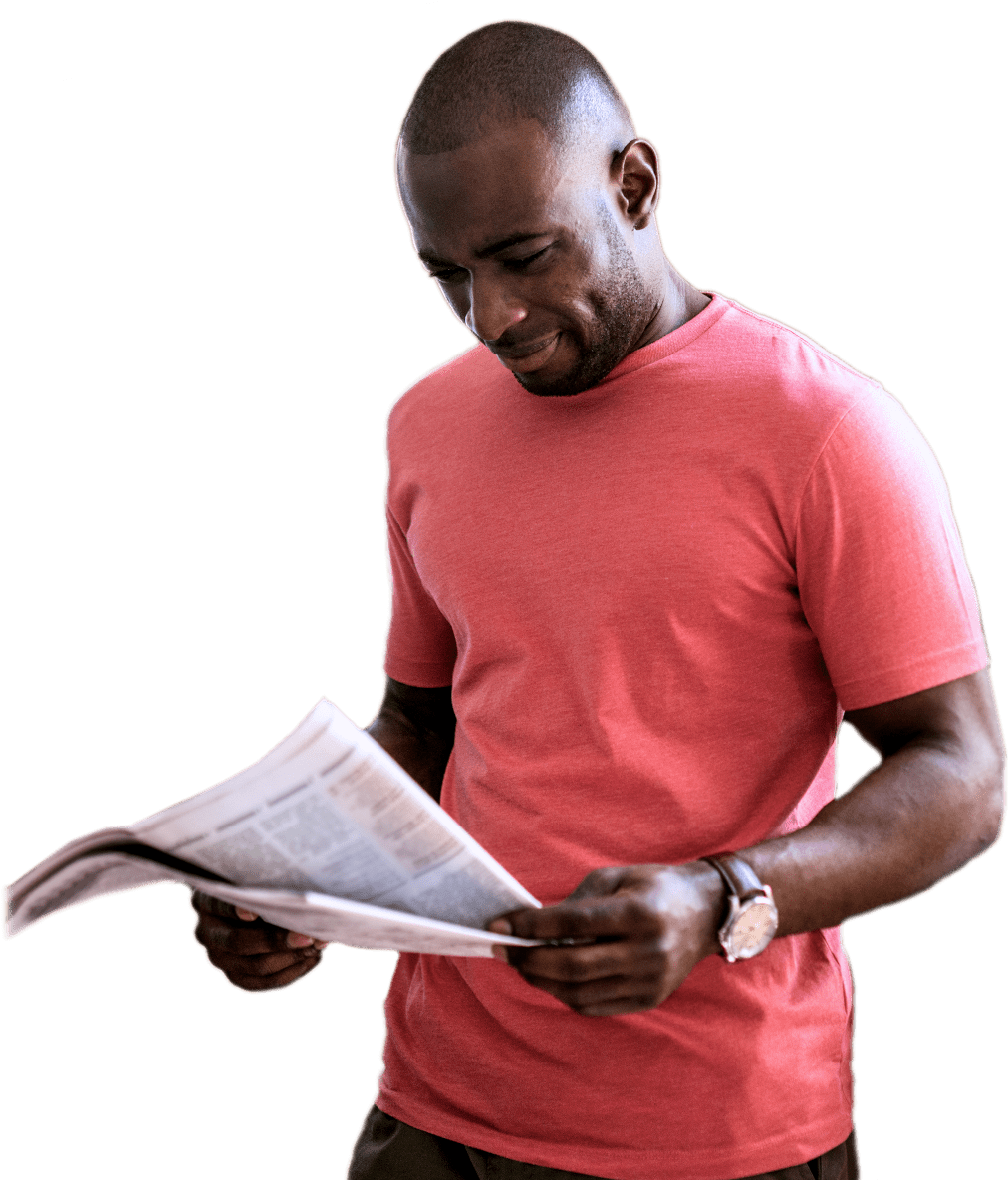 Man Reading Newspaper PNG
