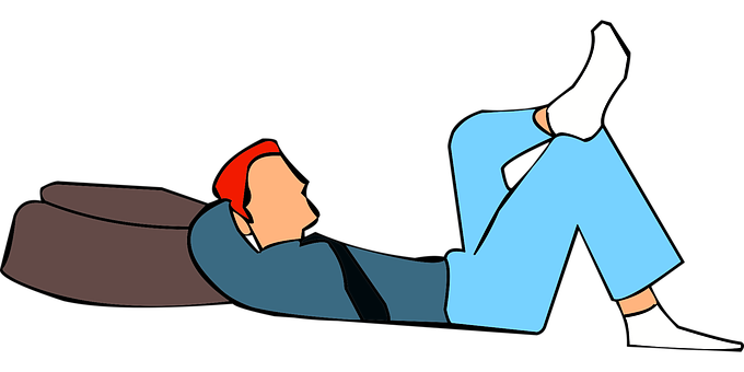 Man Relaxingon Floor Vector PNG