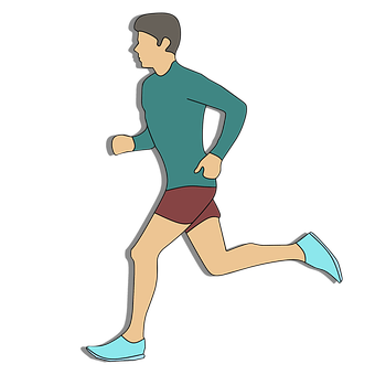 Man Running Cartoon Illustration PNG