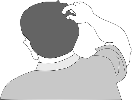 Man Scratching Head Silhouette PNG