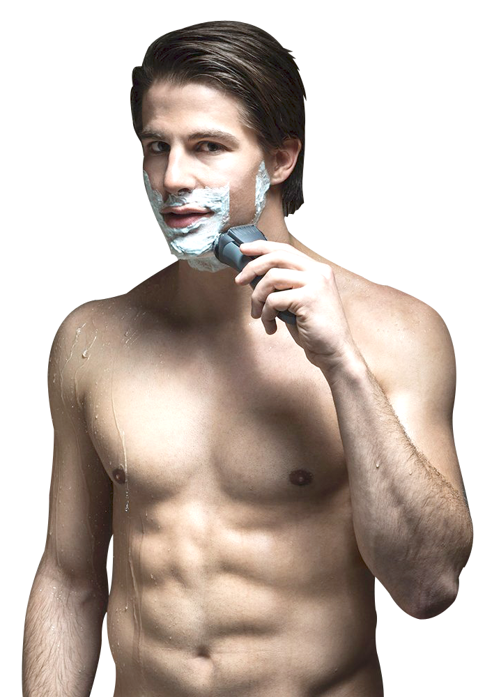 Man Shaving With Razor PNG