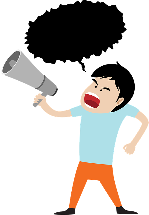 Man Shouting Through Megaphone PNG