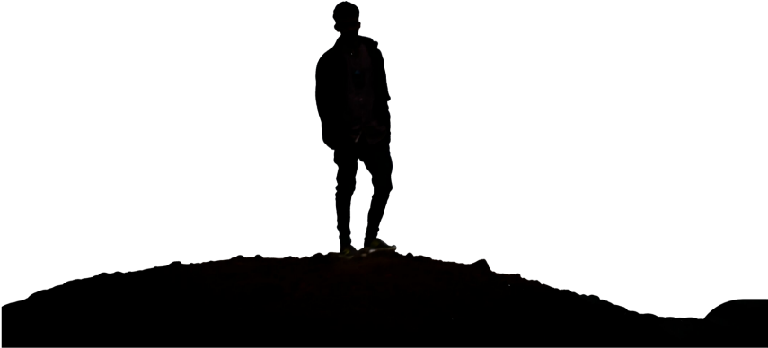 Man Silhouette Standingon Hill PNG