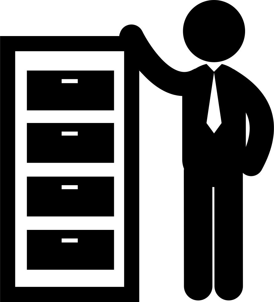 Man Silhouettewith File Cabinet PNG