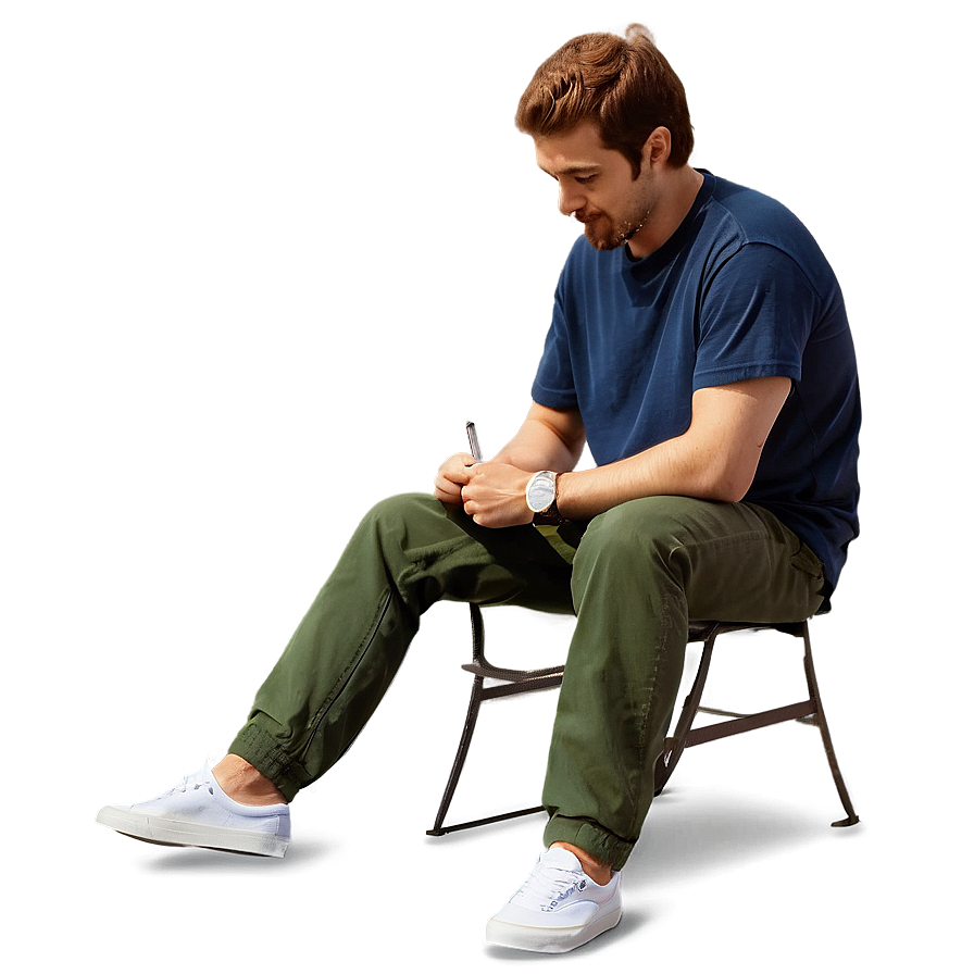 Man Sitting B PNG