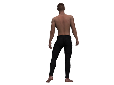 Man Standing Back View Black Background PNG