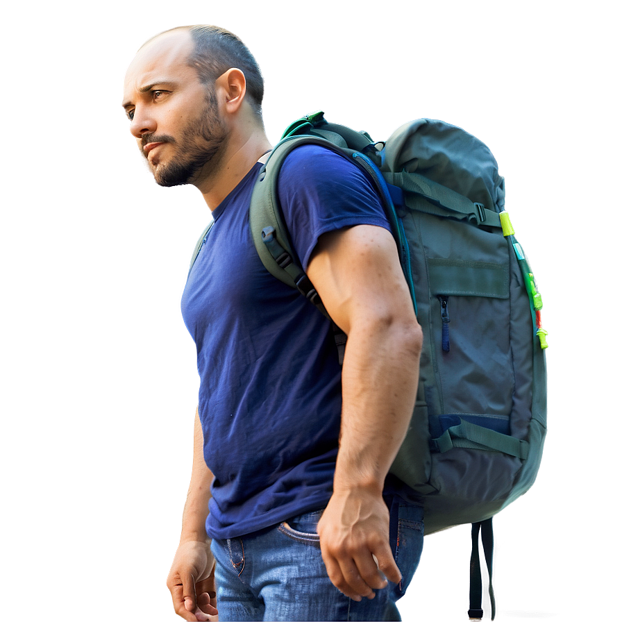 Man Standing With Backpack Png Gew2 PNG