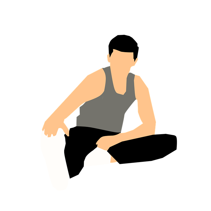 Man Stretching Legs Fitness Illustration PNG