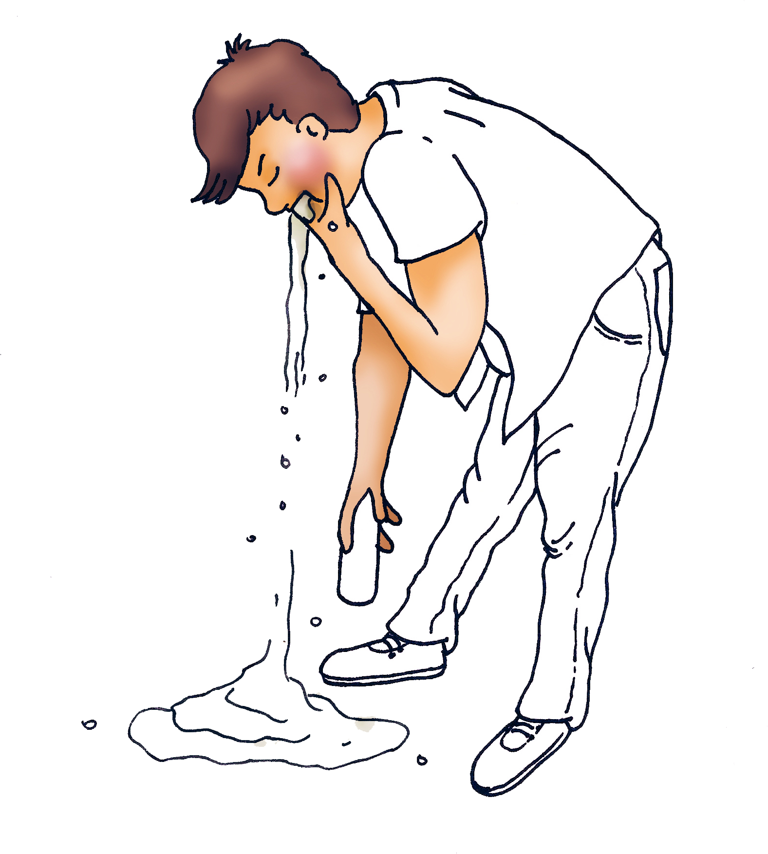 Man Vomiting Illustration PNG