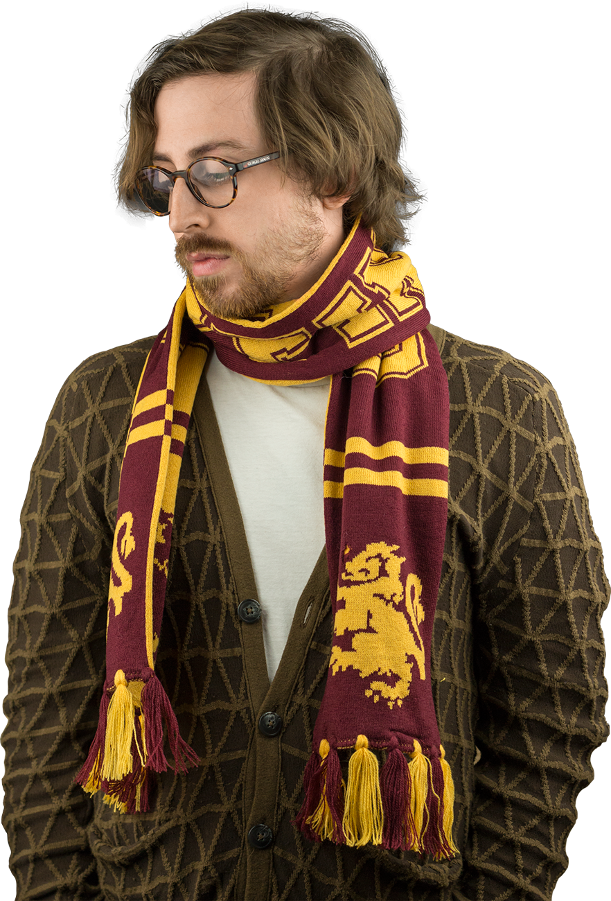 Man Wearing House Scarf PNG