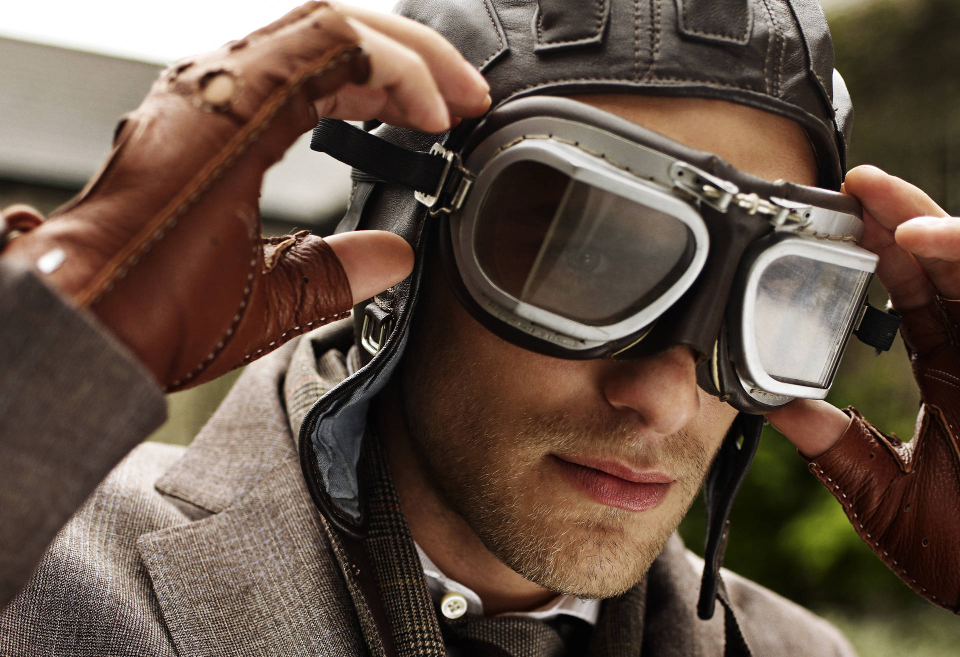 Man Wearing Safety Goggles Wallpaper