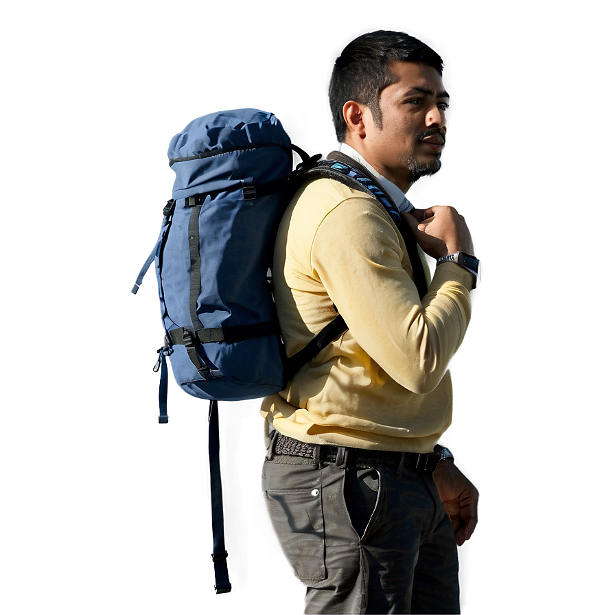 Man With Backpack Png 05042024 PNG