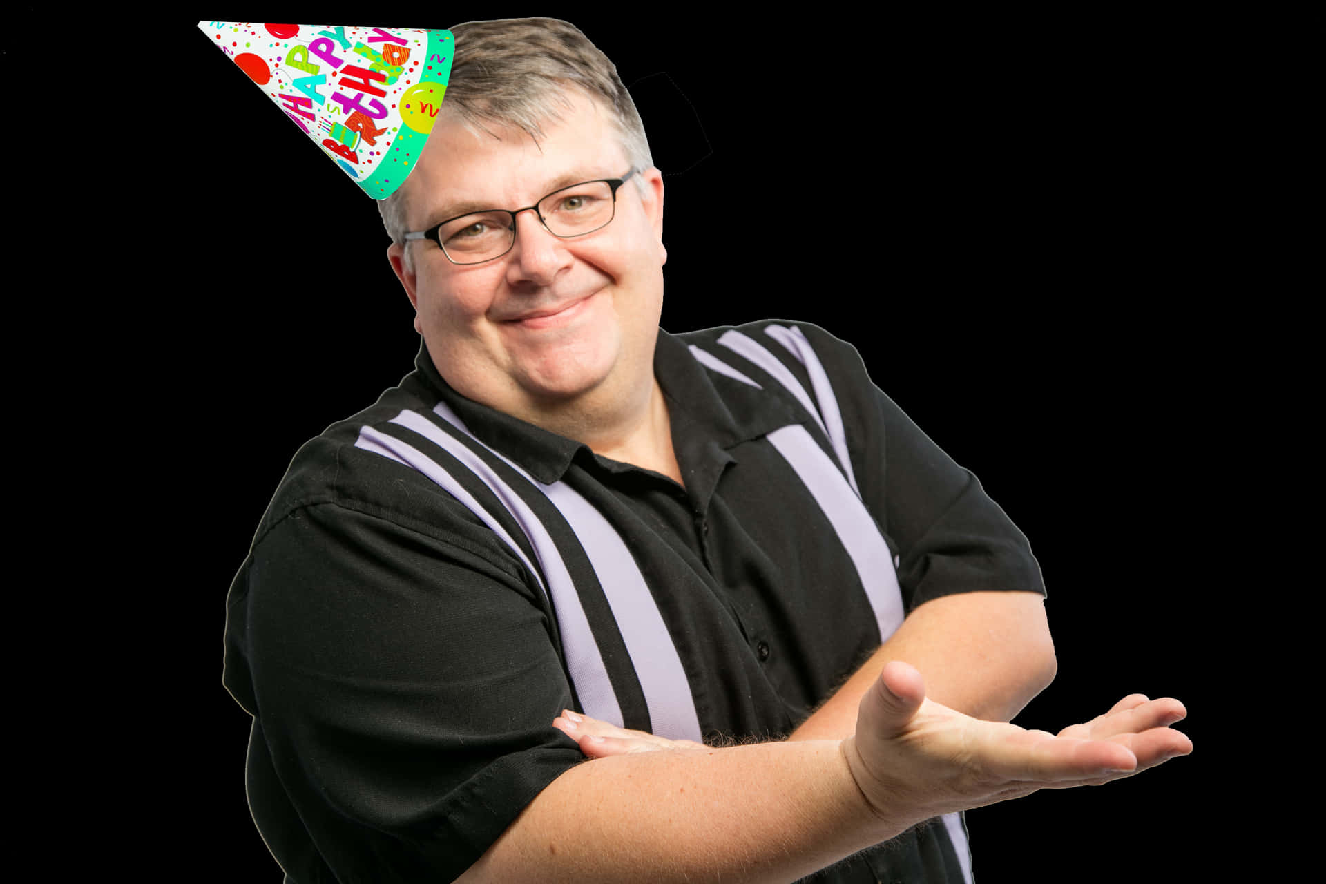 Man With Birthday Hat PNG