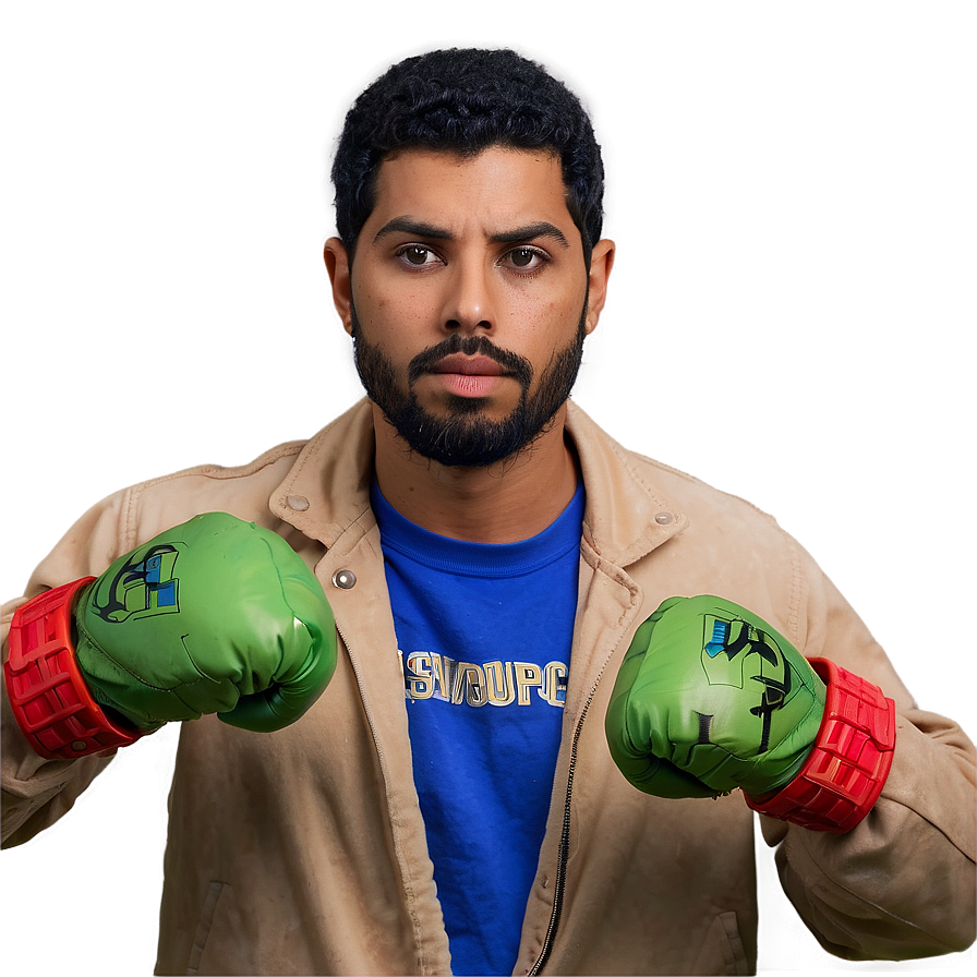 Man_with_ Hulk_ Hands_ Boxing_ Gloves PNG