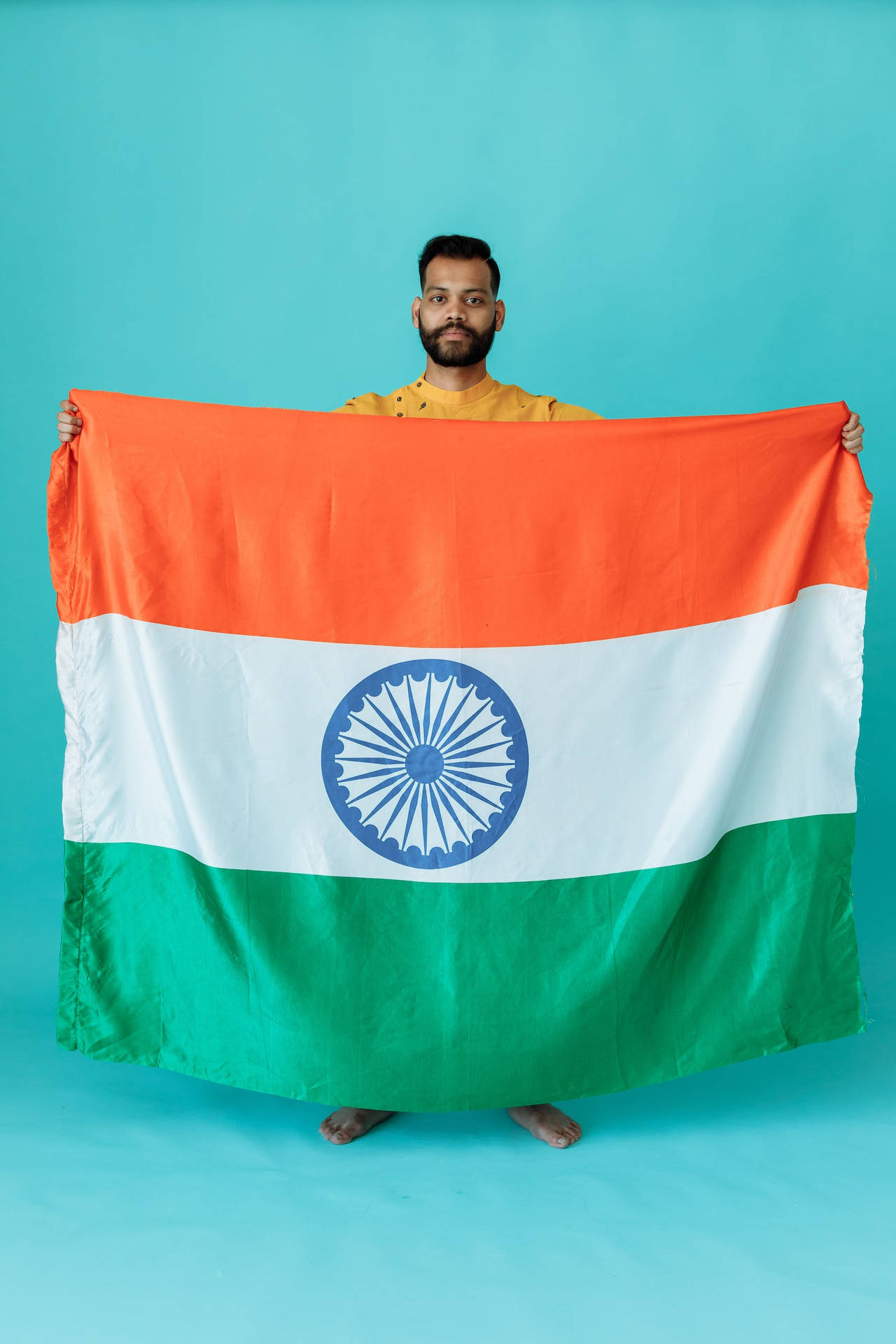Man With Indian Flag Mobile Background