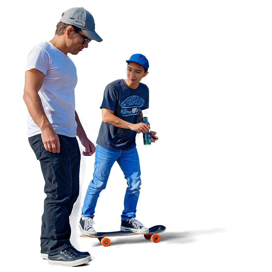 Man With Skateboard Png 05042024 PNG
