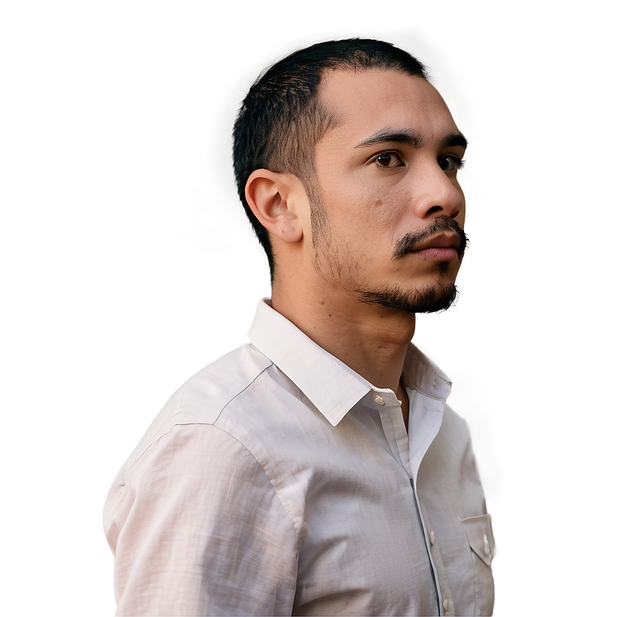 Man With Thoughtful Expression Png Bws PNG