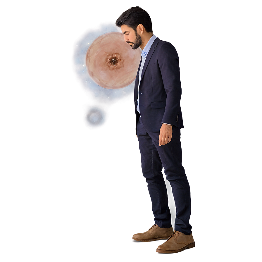 Man With Thoughtful Expression Png Ywb PNG